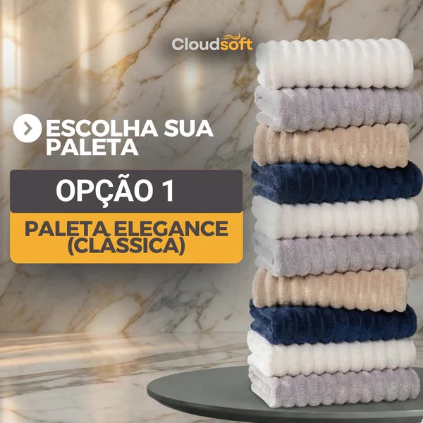 Toalha Cloud™ – Toalha Premium Algodão Turco | Kit 10 Banhão + 10 Rosto (BRINDE)