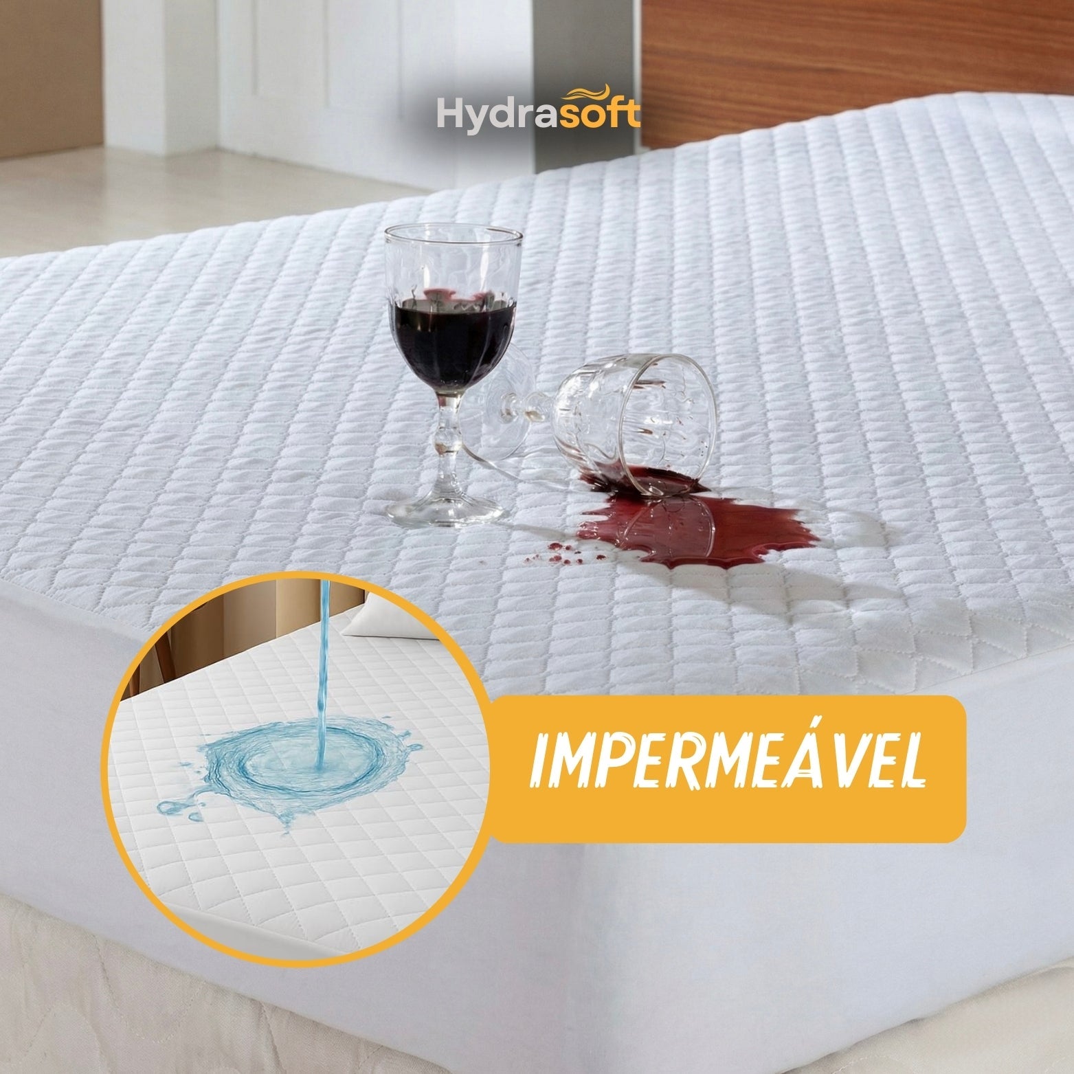 [COMPRE 1, LEVE 3] Hydra Soft™- Jogo de Cama Impermeável Premium – Capa + 2 Fronhas