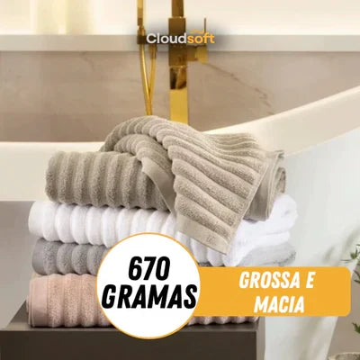 Toalha Cloud™ – Toalha Premium Algodão Turco | Kit 10 Banhão + 10 Rosto (BRINDE)