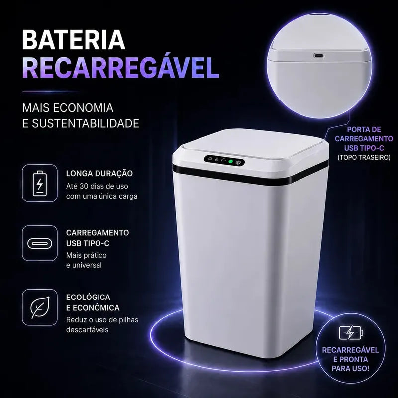 [COMPRE 1 LEVE 2]  Lixeira Inteligente com Sensor de aproximação
