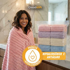 Toalha Cloud™ – Toalha Premium Algodão Turco | Kit 10 Banhão + 10 Rosto (BRINDE)