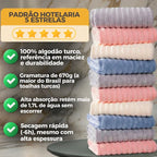 Toalha Cloud™ – Toalha Premium Algodão Turco | Kit 10 Banhão + 10 Rosto (BRINDE)