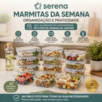 [COMPRE 5 LEVE 10] Kit 10 Potes Herméticos Vidro  Marmita Forno Micro-ondas Airfryer com 4 travas de super vedação