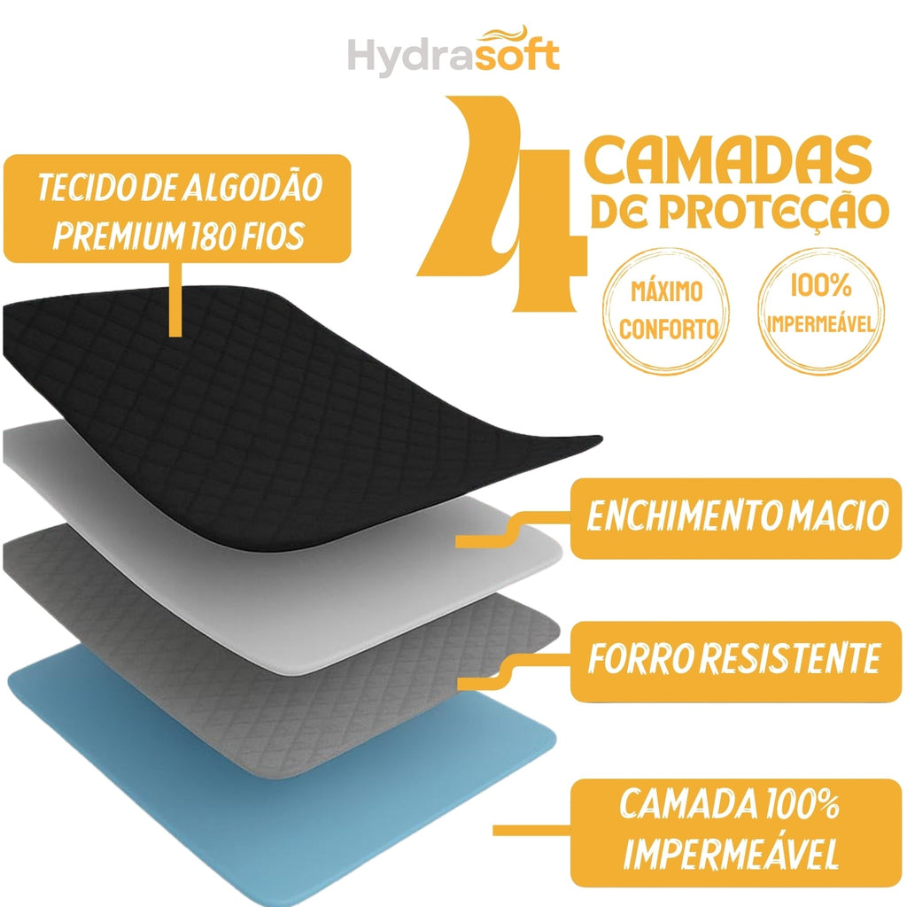 [COMPRE 1, LEVE 3] Hydra Soft™- Jogo de Cama Impermeável Premium – Capa + 2 Fronhas