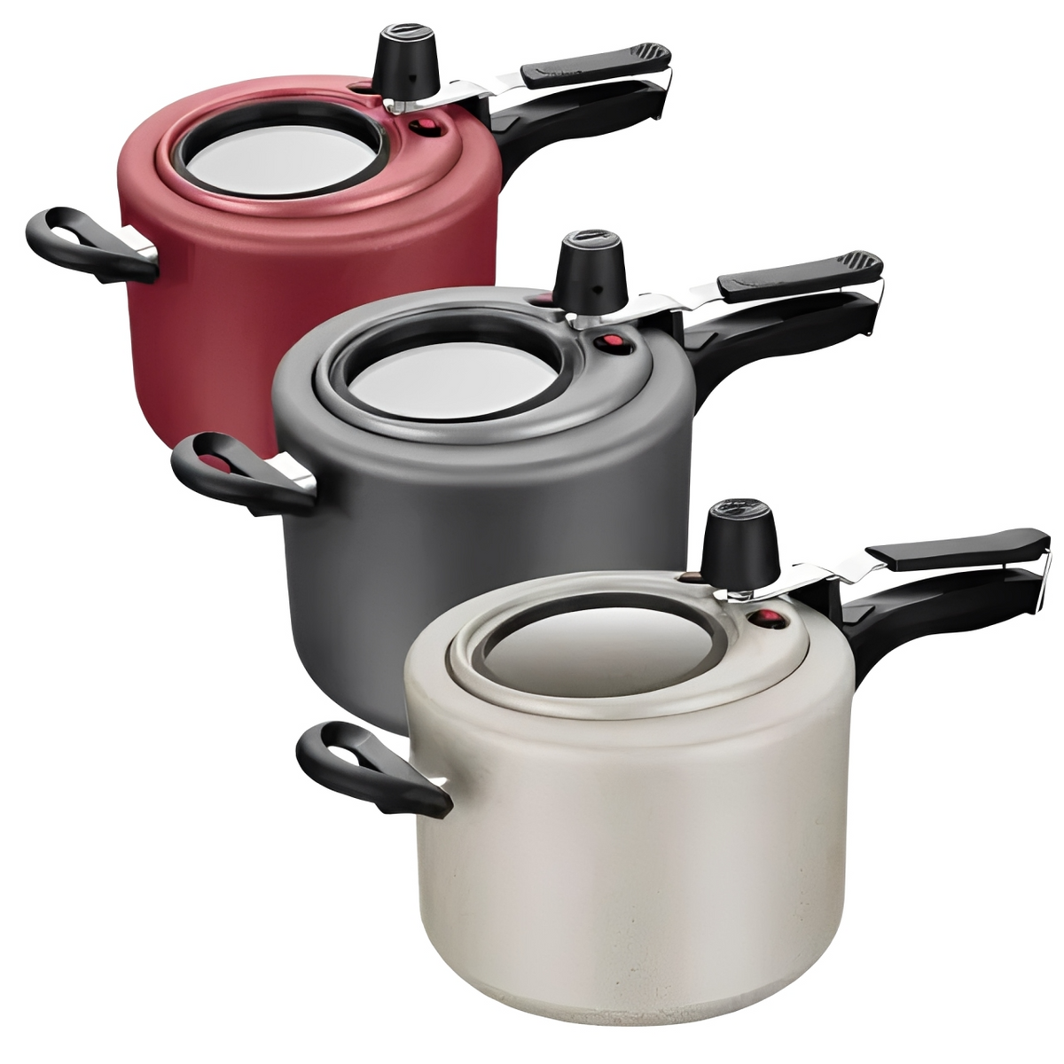 [COMPRE 1 LEVE 3] Panela de Pressão 4,5L Antiaderente Com Visor [Grafite/Cereja/Baunilha]