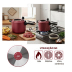 [COMPRE 1 LEVE 3] Panela de Pressão 4,5L Antiaderente Com Visor [Grafite/Cereja/Baunilha]