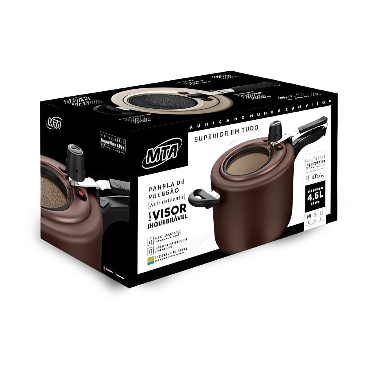 [COMPRE 1 LEVE 3] Panela de Pressão 4,5L Antiaderente Com Visor [Grafite/Cereja/Baunilha]